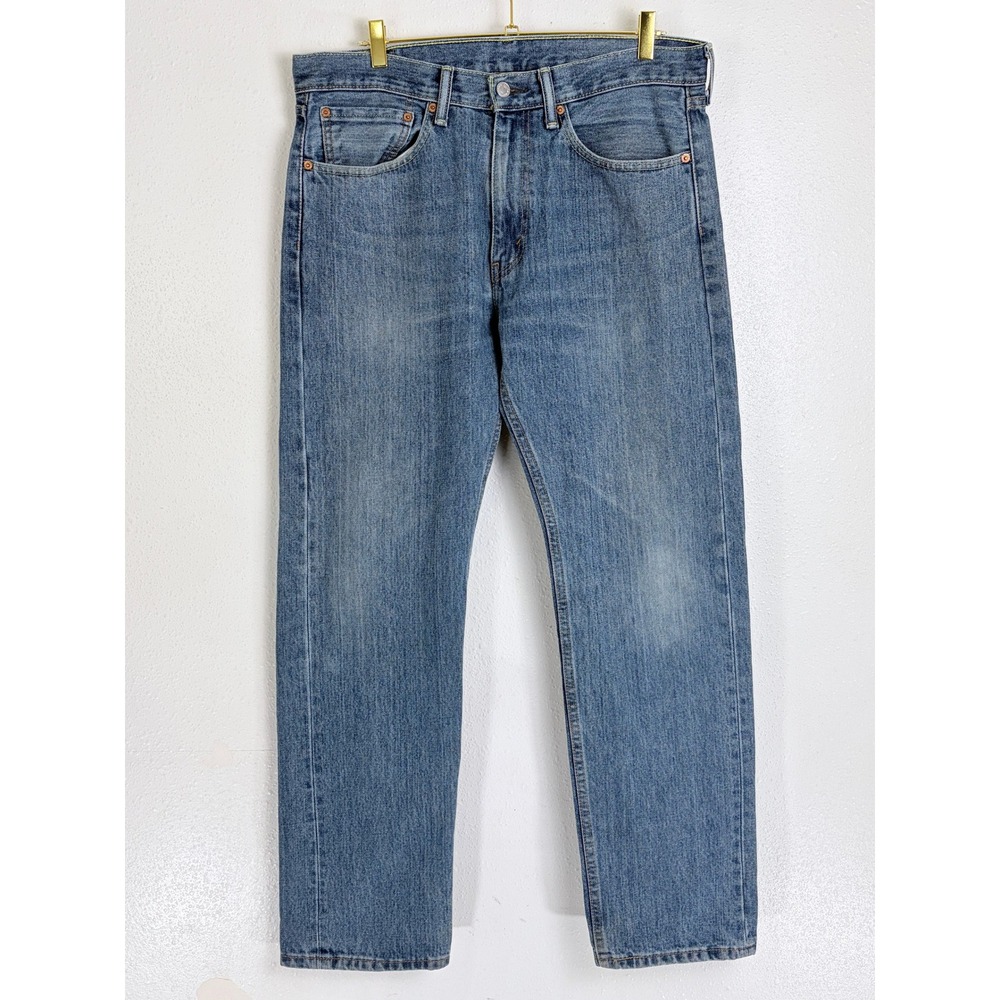 Levi's 505 Medium Wash Straight Leg Jeans 34x32 Regular Fit Blue Denim